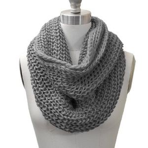 Grey Knit Infinity Scarf